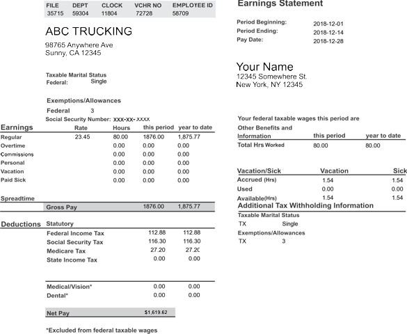 Sample Paystub